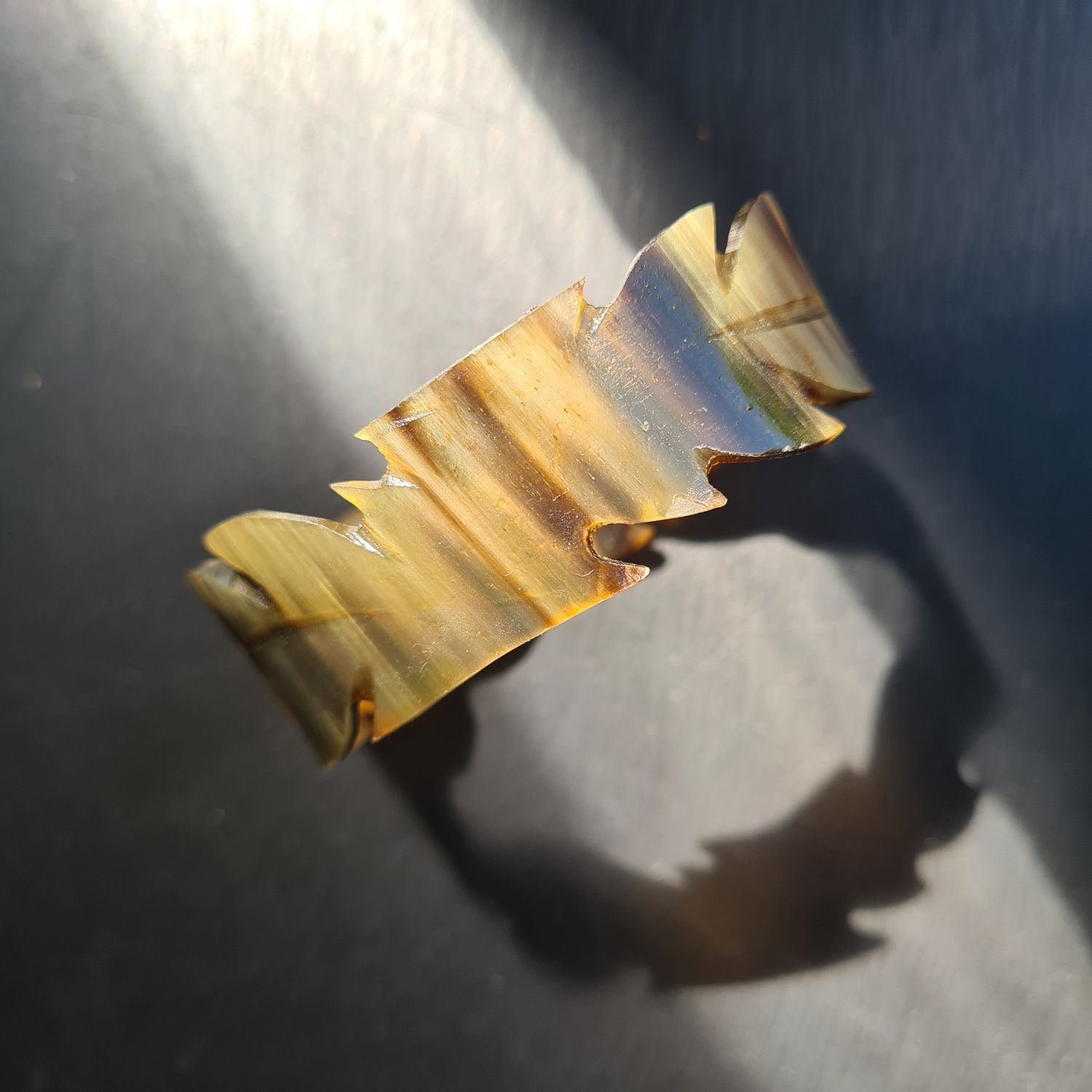 Vintage feather faux horn bangle