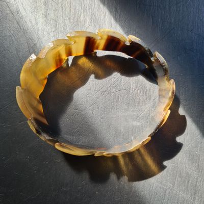 Vintage feather faux horn bangle