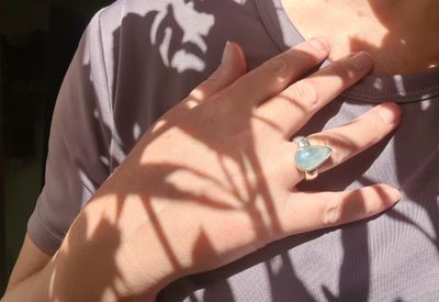 Artisan teardrop Moonstone silver ring