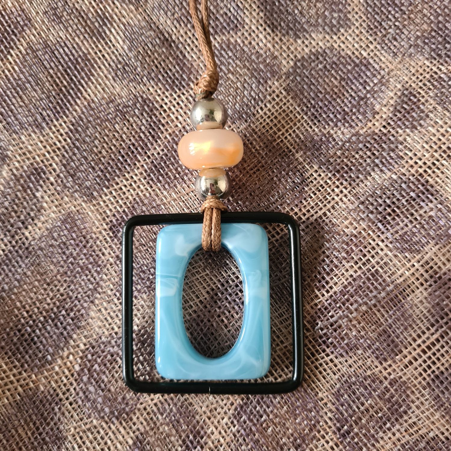 60's style Geometric long cord necklace