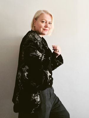 Beautiful Embroidered Velvet long sleeved Kimono jacket