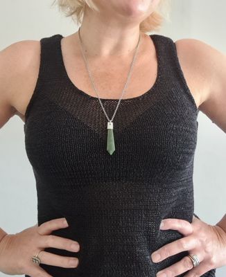 Stunning vintage Nephrite Jade silver necklace