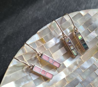 Pretty Abalone shell and sterling silver drop earrings
