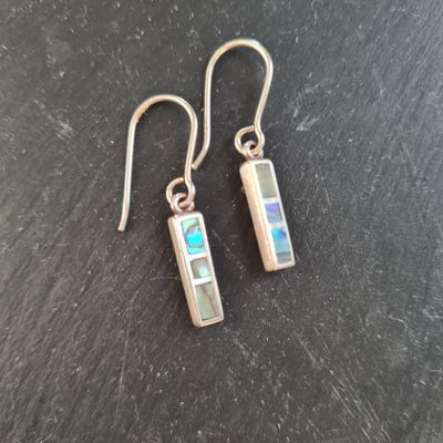 Pretty Abalone shell and sterling silver drop earrings