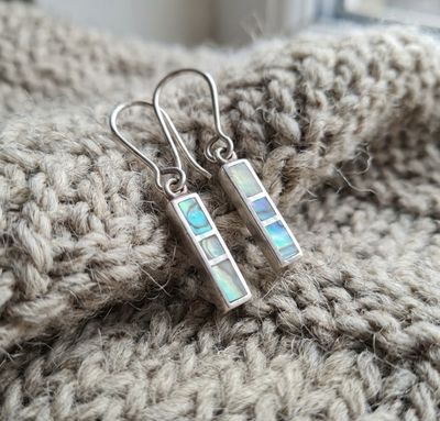 Pretty Abalone shell and sterling silver drop earrings