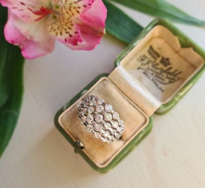 Stunning cluster statement silver ring