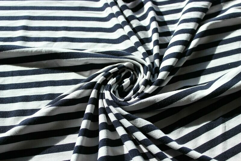 Viscose Navy Stripe