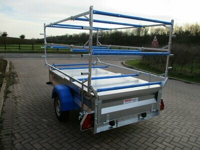6' x 4' Box Trailer with racks for 3 Lasers 750kg, 13" Wheels