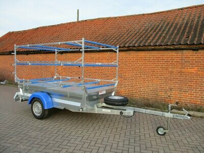 6' x 4' Box Trailer with racks for 3 Toppers 750kg, 13 Wheels