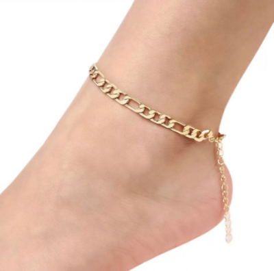Sexy anklet chain jewelry. Gold color and silver color