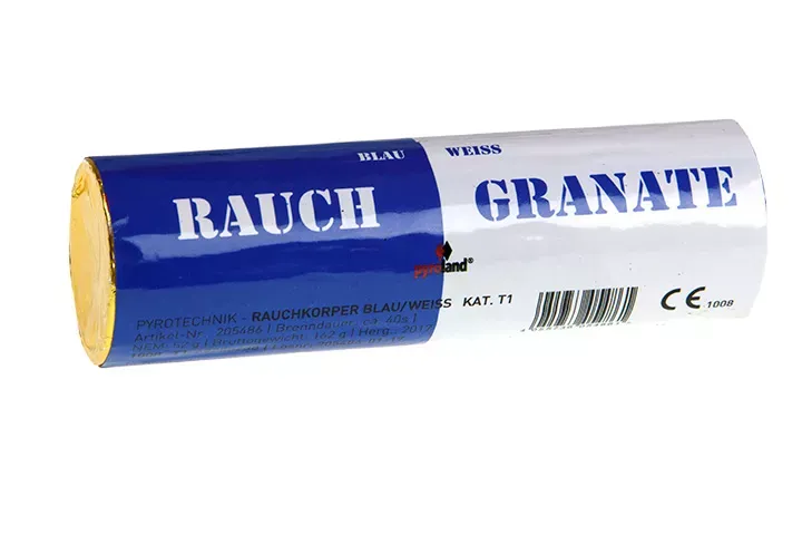 Doppel Rauchgranate - Blau/Weiß