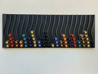 Porte-Capsules Cafedeco Pour Nespresso - Support Mural 80 Capsules - 38x33x1cm - Noir