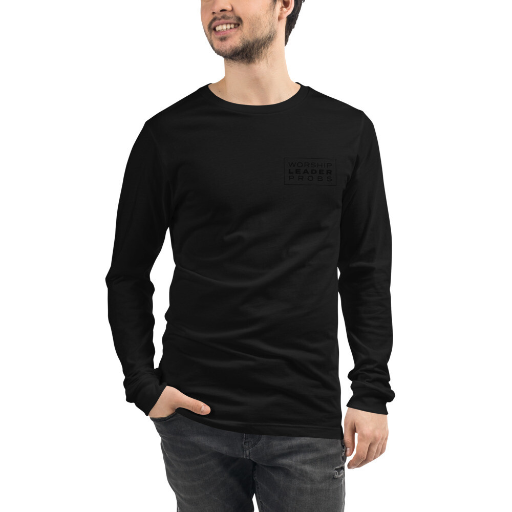 Worship Leader Probs Black on Black Long Sleeve Logo