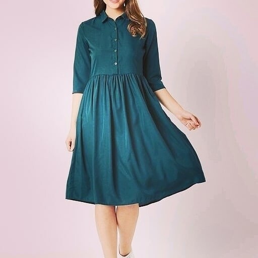 Brenna Elegant Poly Blend Printed Dress  Vol 5