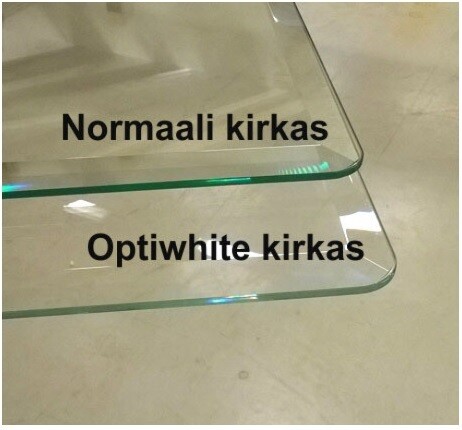 Pöydän lasilevy kirkas Optiwhite lasi, leveys 800 mm