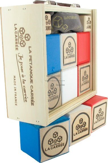 Pétanque à boules carrée BLEU BLANC ROUGE made in France