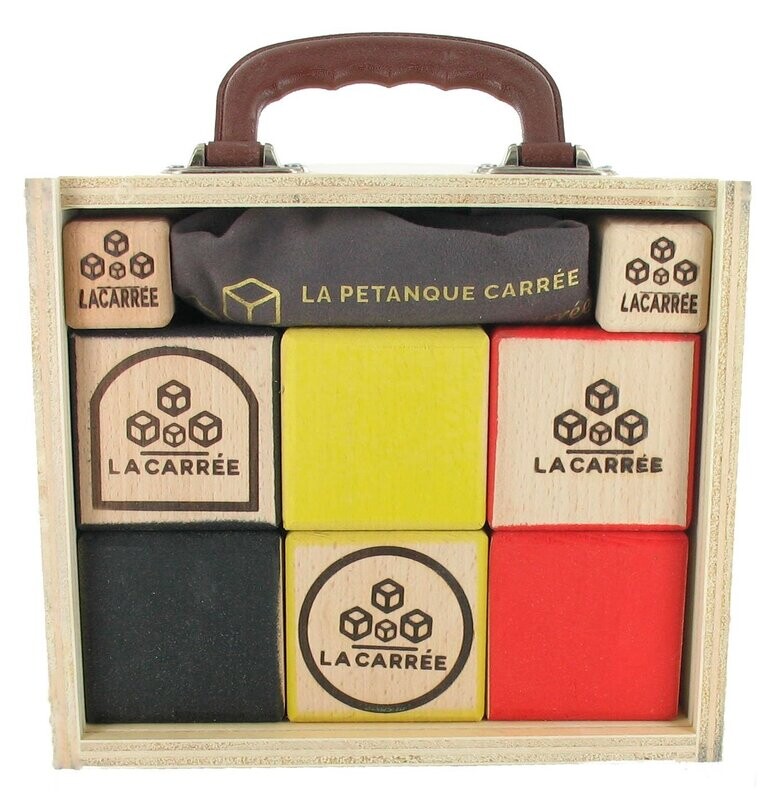 Pétanque à boules carrée NOIR JAUNE ROUGE made in France