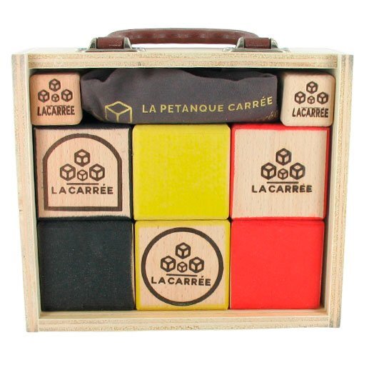 Pétanque à boules carrée NOIR JAUNE ROUGE made in France