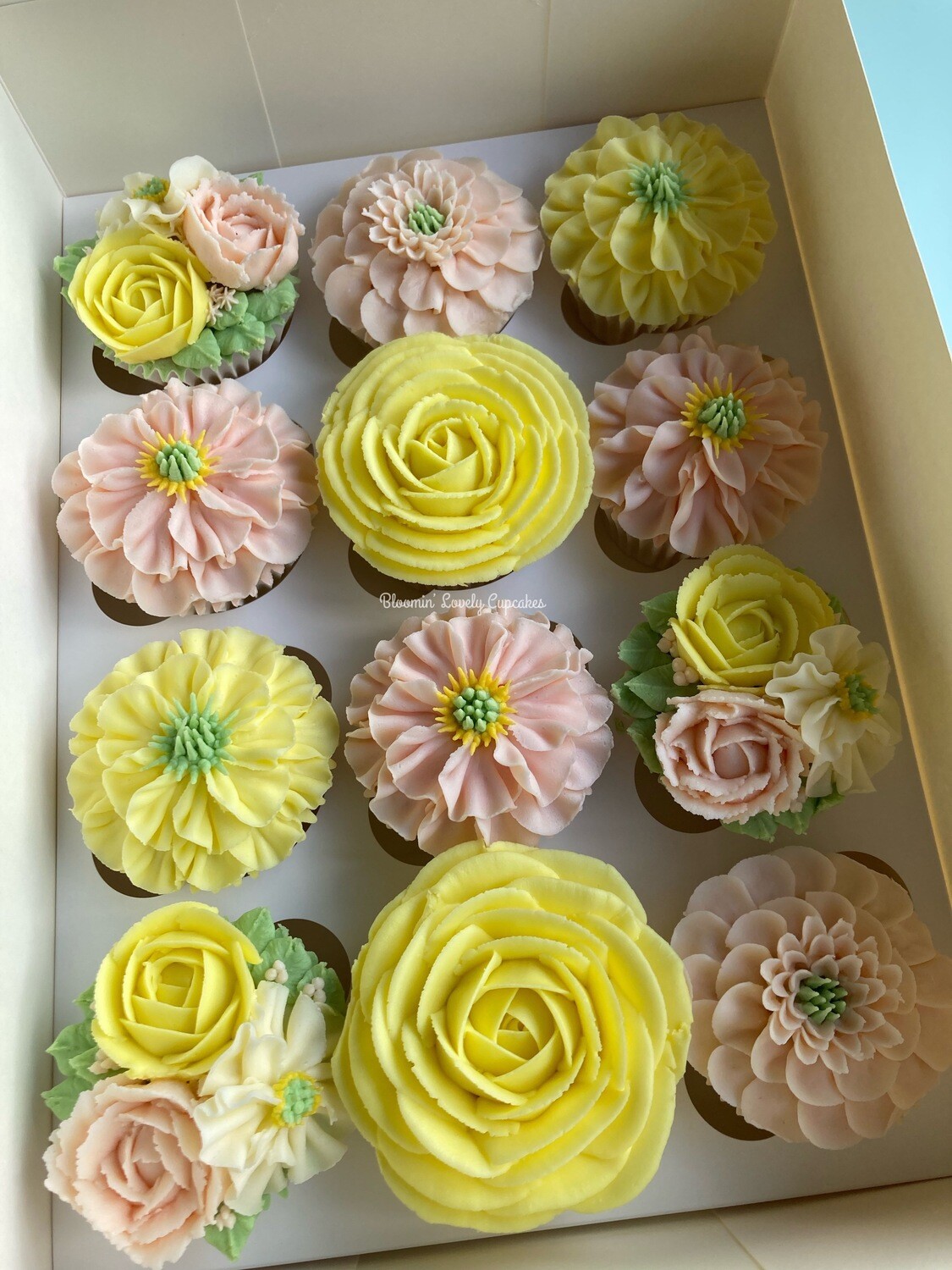 Boxed Floral Cupcakes