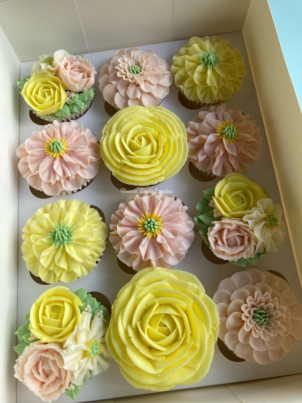 Boxed Floral Cupcakes
