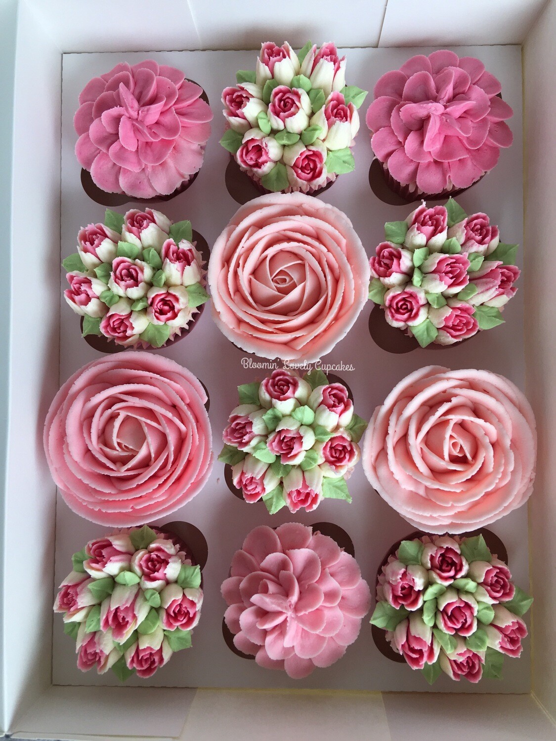 Boxed Floral Cupcakes