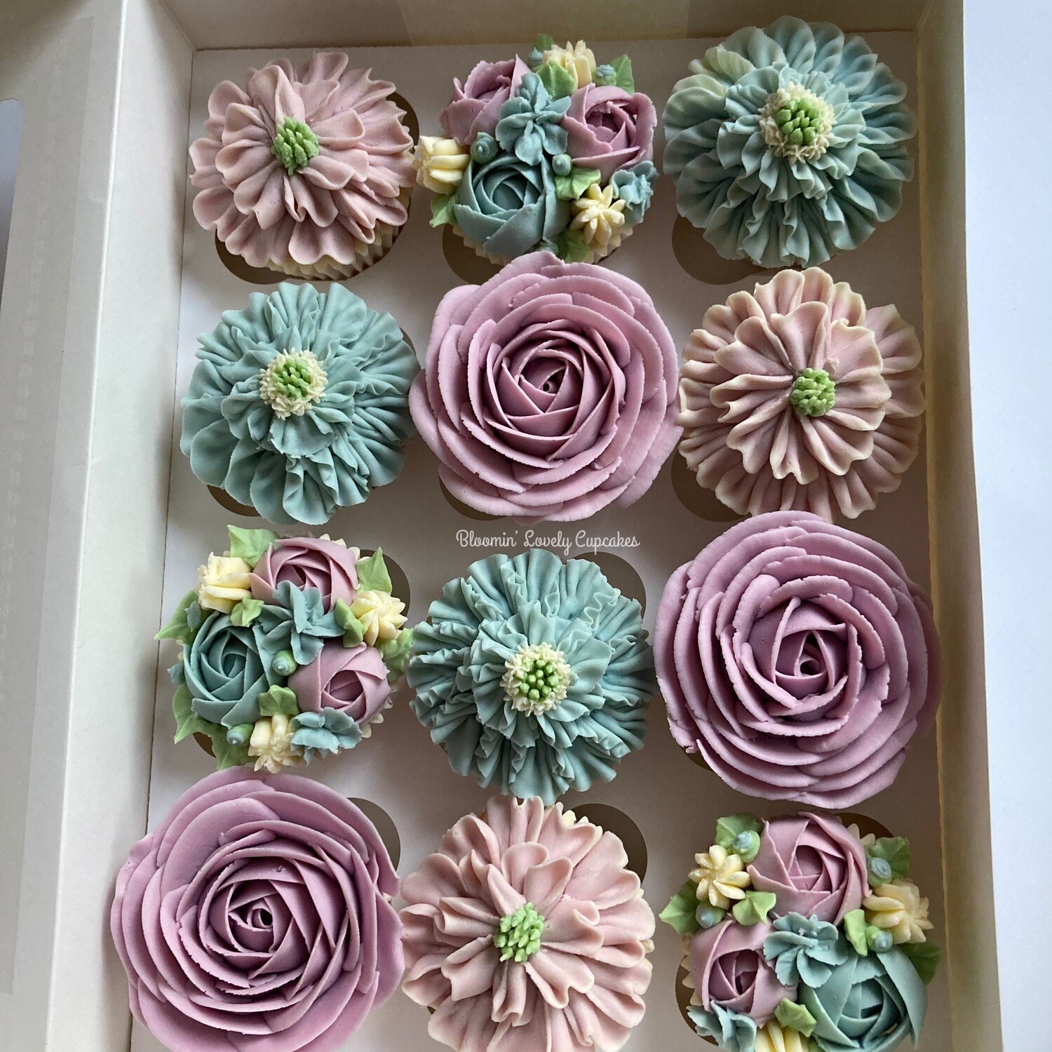 Boxed Floral Cupcakes