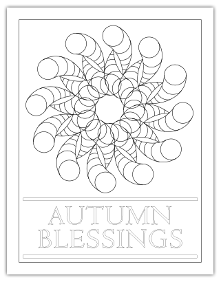 AUTUMN BLESSINGS COLORING PAGE