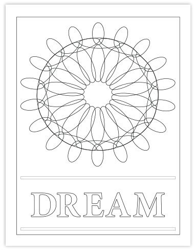DREAM COLORING PAGE