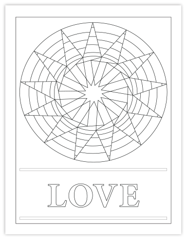 LOVE COLORING PAGE