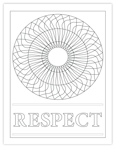 RESPECT COLORING PAGE