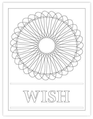 WISH COLORING PAGE WISH COLORING PAGE