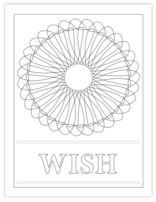 WISH COLORING PAGE