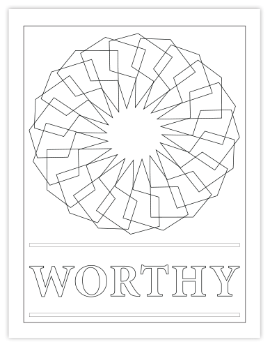 WORTHY COLORING PAGE