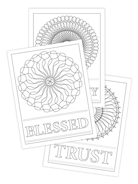 TRUST-BLESSED-HARMONY TRIO COLORING PAGES