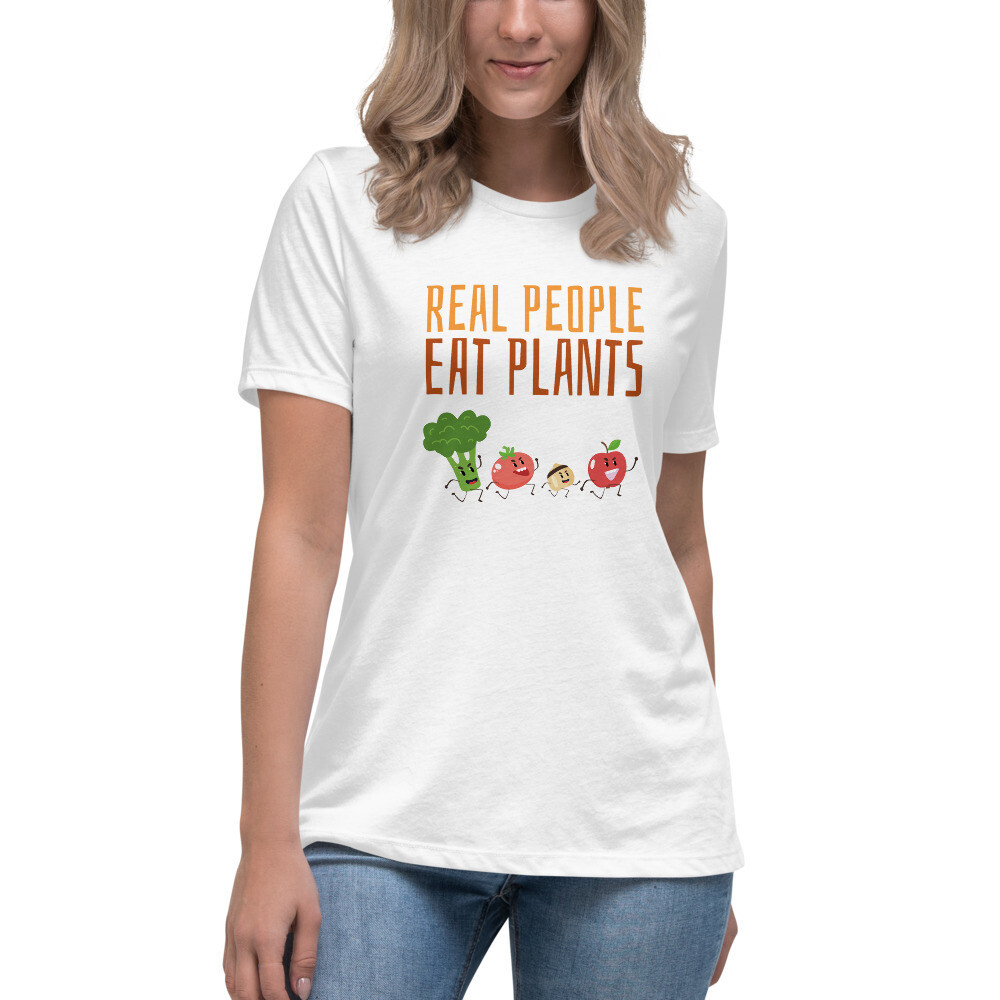 Real People Eat Plants Women's Relaxed T-Shirt All Veggies 