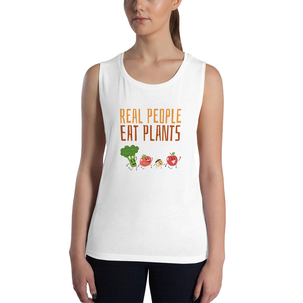 Real People Eat Plants Ladies’ Muscle Tank All Veggies 