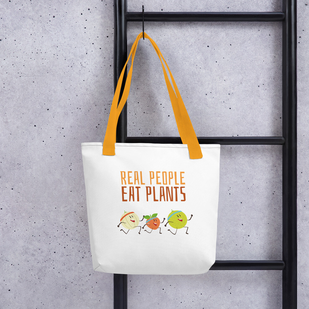 Real People Eat Plants Tote Bag All Fruit
