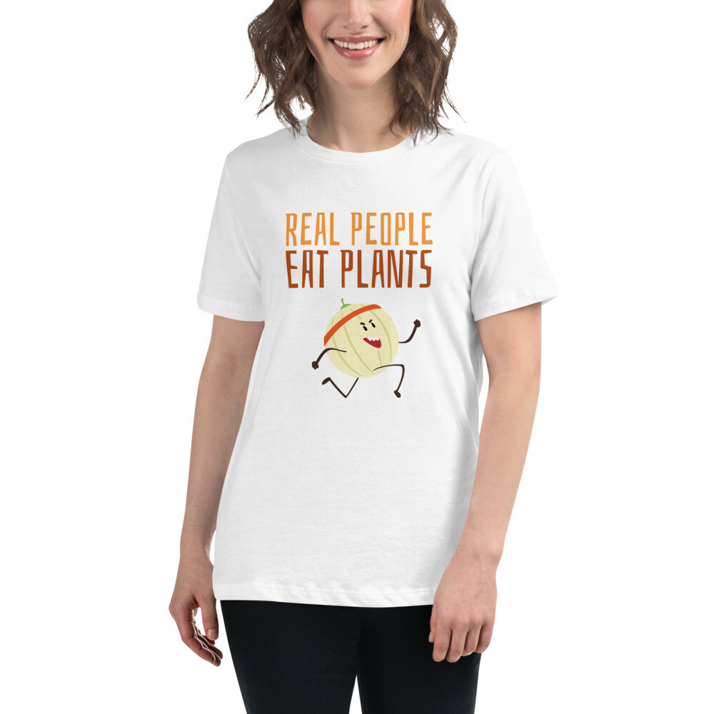 Real People Eat Plants Women's Relaxed T-Shirt Cantaloupe 