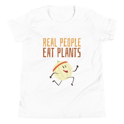 Real People Eat Plants Youth Short Sleeve T-Shirt Cantaloupe 