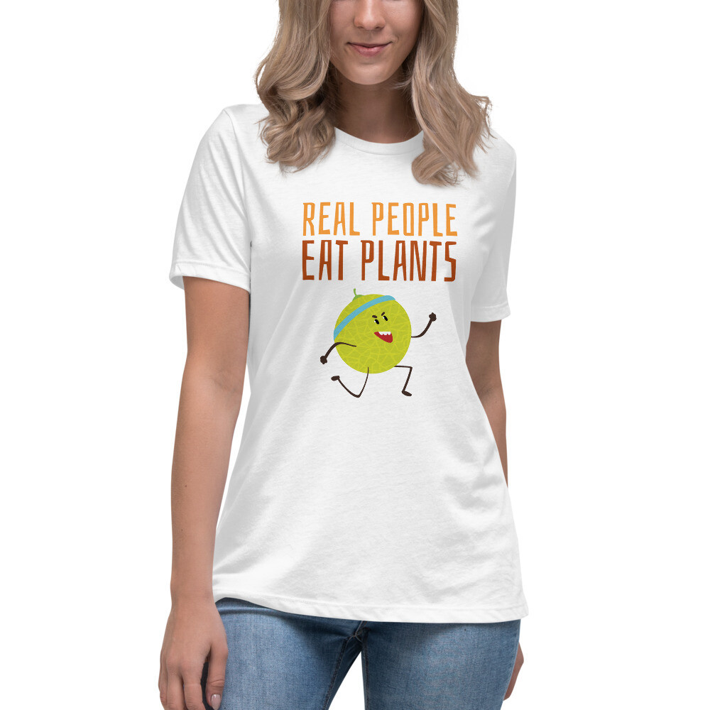 Real People Eat Plants Women's Relaxed T-Shirt Muskmelon 