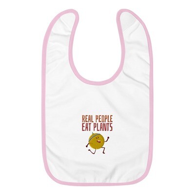 Real People Eat Plants Embroidered Baby Bib Muskmelon