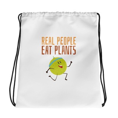 Real People Eat Plants Drawstring Bag Muskmelon