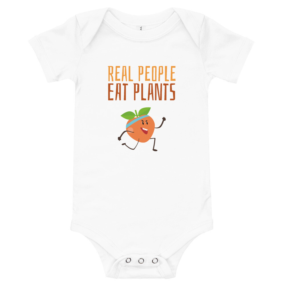 Real People Eat Plants Baby Bodysuits Peach 