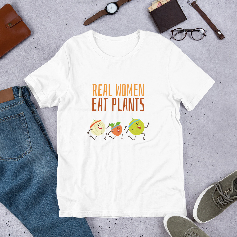 Real Women Eat Plants Short-Sleeve Unisex T-Shirt All Fruit 