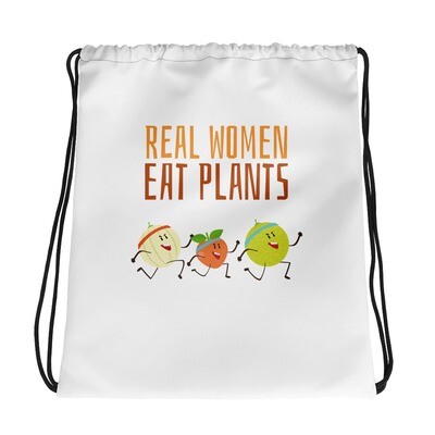 Real Women Eat Plants Drawstring Bag All Fruit