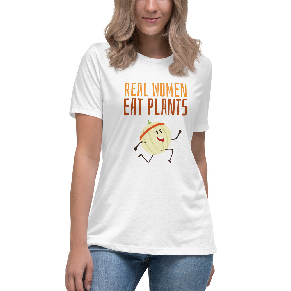Real Women Eat Plants Women's Relaxed T-Shirt Cantaloupe 