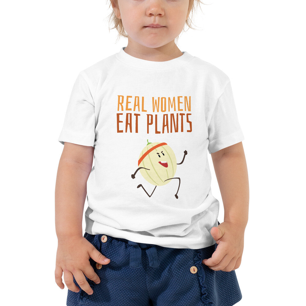 Real Women Eat Plants Toddler Short Sleeve Tee Cantaloupe 