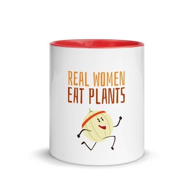 Real Women Eat Plants Mug with Color Inside Cantaloupe 