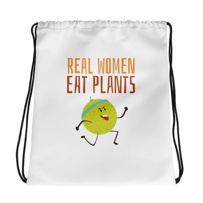 Real Women Eat Plants Drawstring Bag Muskmelon