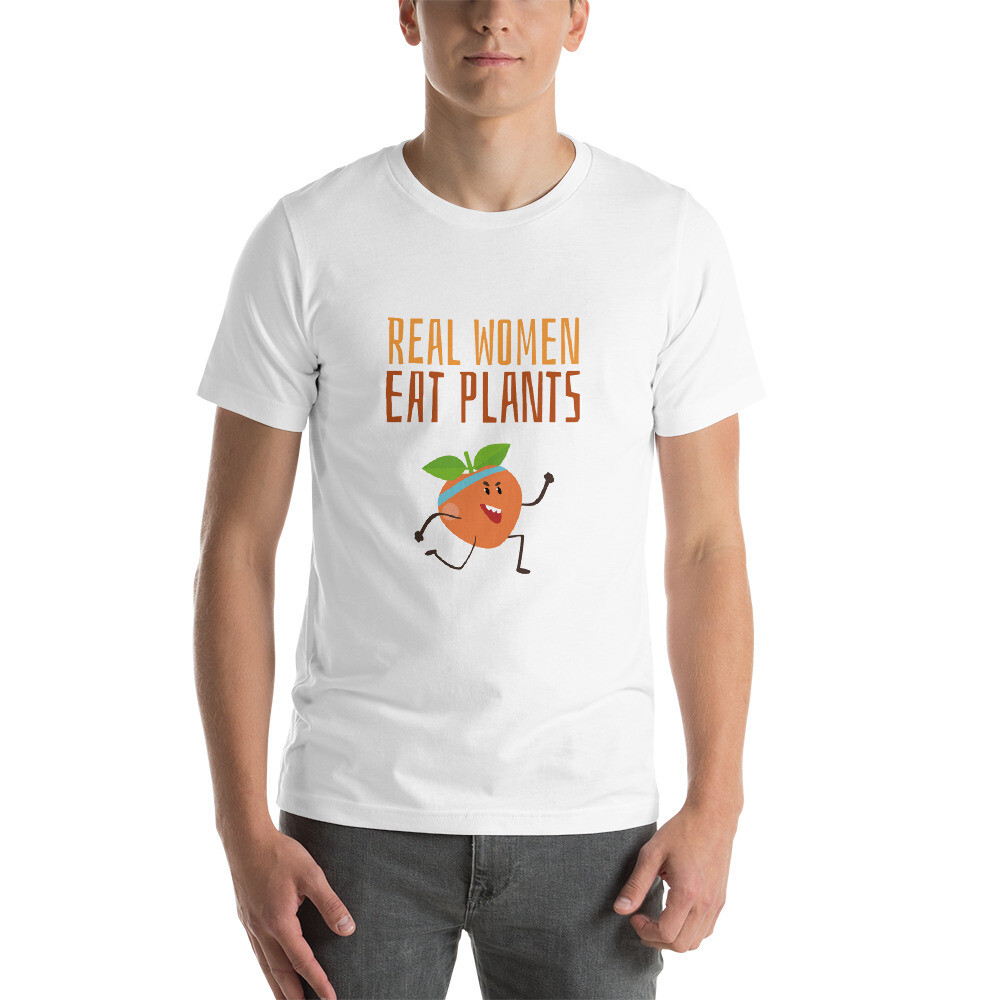 Real Women Eat Plants Short-Sleeve Unisex T-Shirt Peach 